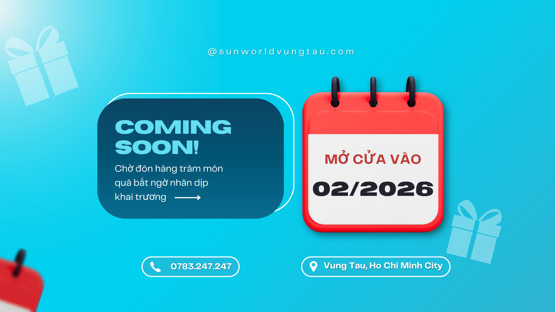 Giờ hoạt động Sun World Vũng Tàu, Giờ mở cửa Sun World Vũng Tàu, Giờ đóng cửa Sun World Vũng Tàu